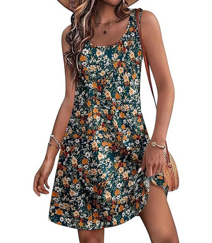 Casual European And American Garden Collar Printing Dress
