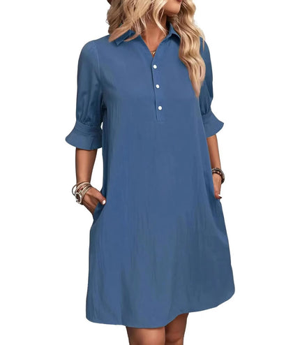 Casual Loose Solid Color Dress