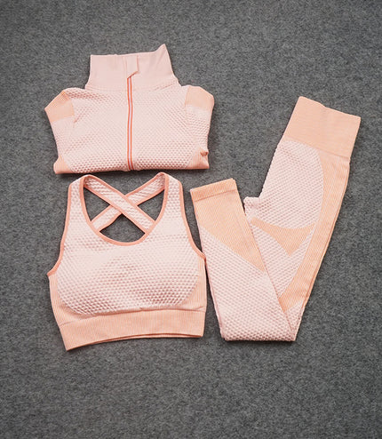 Three-piece Stretch Fitness Pants Sports Yoga Suit