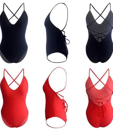 Bikini New Solid Color Siamese Swimwear Women Sexy Bikini Multicolor Swimwear
