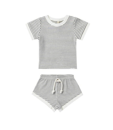 Children's Shorts Sunken Stripe Two-piece Set