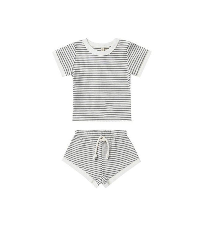 Children's Shorts Sunken Stripe Two-piece Set
