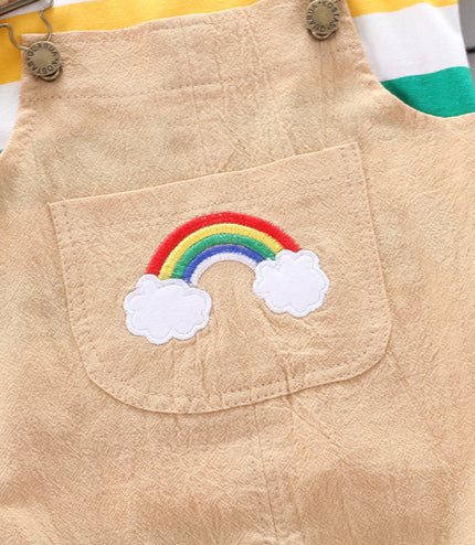 Rainbow Bib Pants Girls Baby Kids