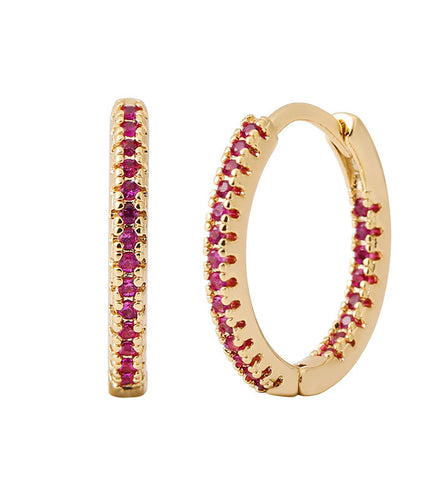 Circle Female Earrings Ear Clip Multicolor Zircon Elegant