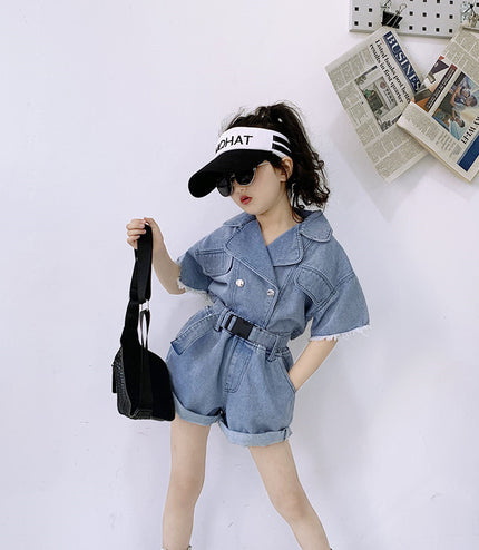 Kids  Lapel Workwear Jacket Straight