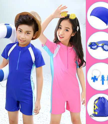 Children's sun protection one-piece swimsuit