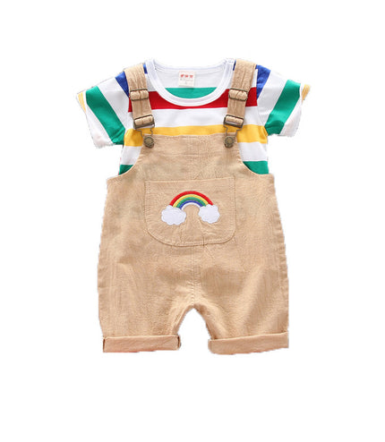Rainbow Bib Pants Girls Baby Kids