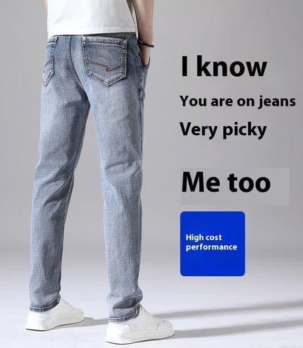 Retro Thin Jeans Straight Loose Casual Trousers Men