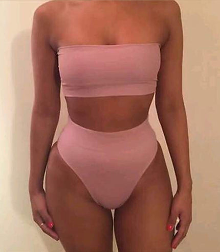 Quick selling explosive edition, fashionable chest wrapped + triangle shorts, bikini split swimsuit, sportswear 6 color spot