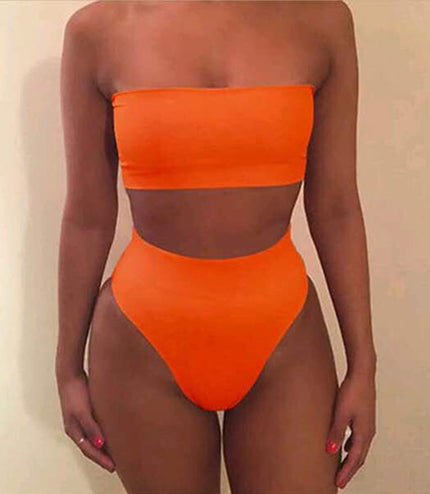 Quick selling explosive edition, fashionable chest wrapped + triangle shorts, bikini split swimsuit, sportswear 6 color spot