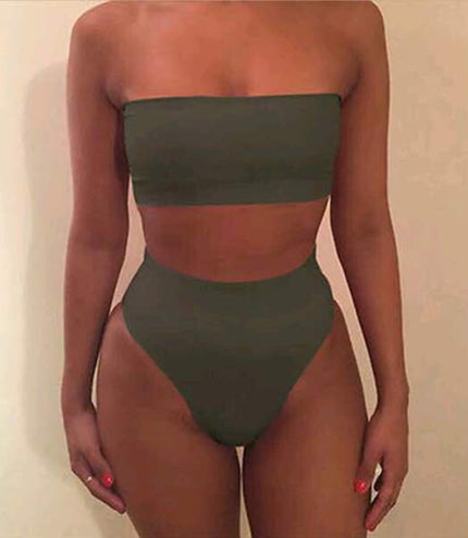Quick selling explosive edition, fashionable chest wrapped + triangle shorts, bikini split swimsuit, sportswear 6 color spot