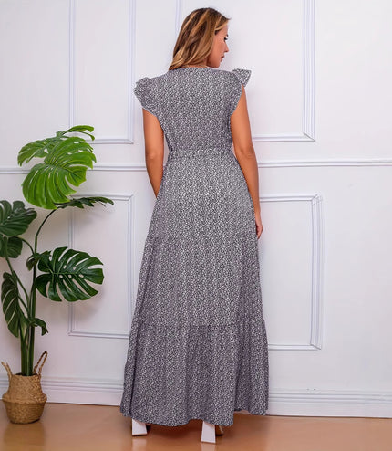 Fashion Puff Sleeve Floral European And American Style Dress