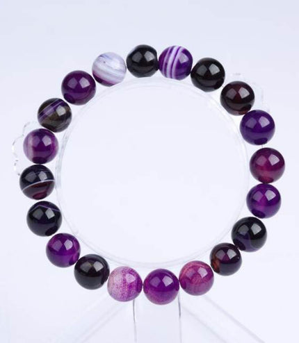 Bracelet En Pierre Naturelle Violet Pour Femme