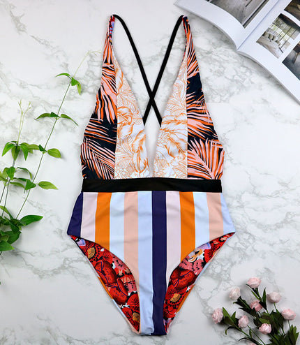 One-piece Swimsuit Deep V Sexy Bikini
