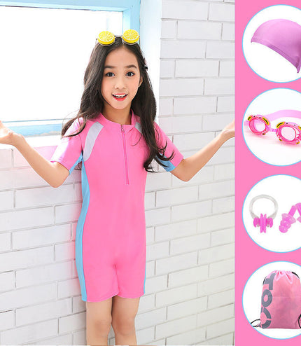 Children's sun protection one-piece swimsuit