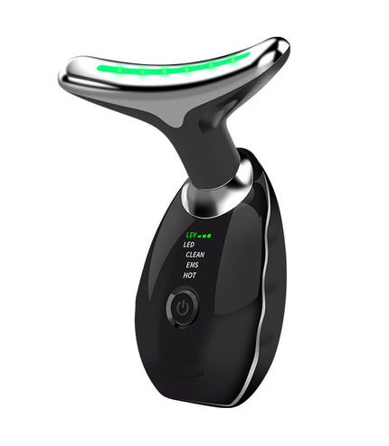 Neck Face Beauty Device Colorful LED Photon Therapy Skin Tighten Reduce Double Chin Anti Wrinkle Remove Lifting Massager