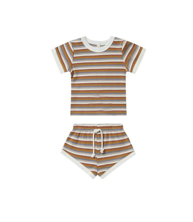 Children's Shorts Sunken Stripe Two-piece Set