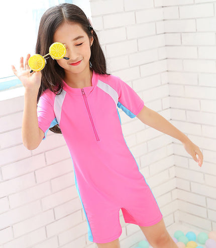 Children's sun protection one-piece swimsuit