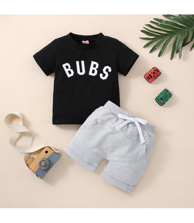 Short Sleeve Suit Boy Letter Printing