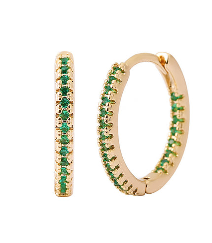 Circle Female Earrings Ear Clip Multicolor Zircon Elegant