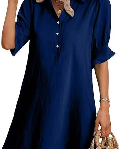 Casual Loose Solid Color Dress