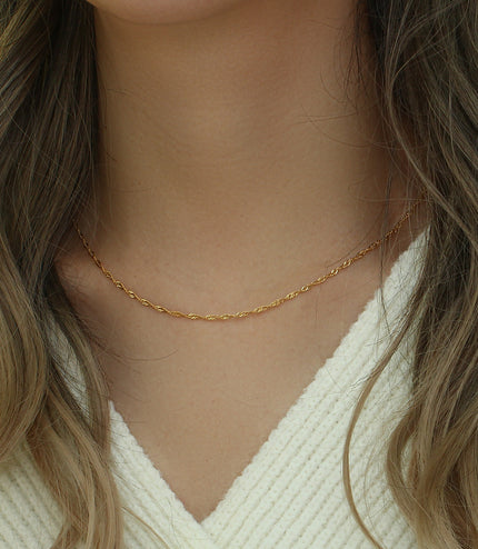 Clavicle Chain Stainless Steel Plated 18K Water Wave Chain Bracelet
