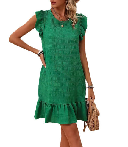 Elegant Solid Color Sleeveless Dress Women