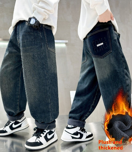 Style Big Children Thick Warm Pants