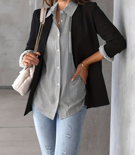 Classic Striped Casual, Business, Versatile Four Seasons Can Wear A Long-sleeved Shirt.