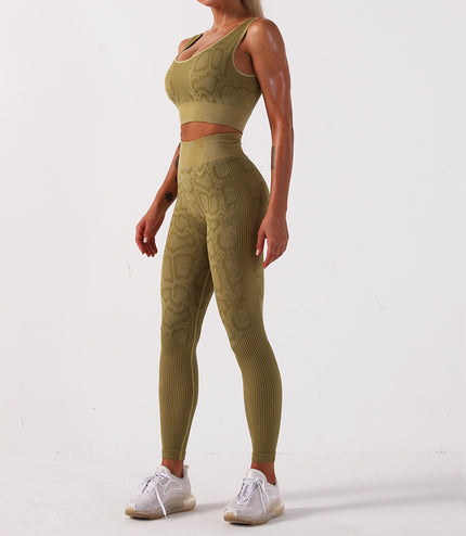 Snake pattern yoga suit