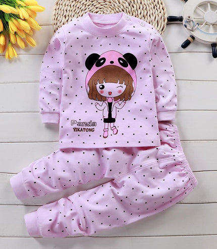Autumn Cotton Base Baby Pajamas Set