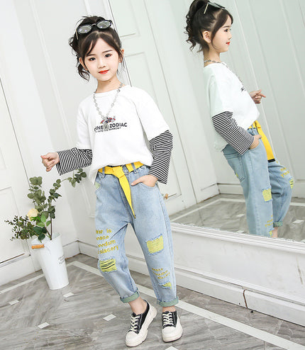 Big Children Loose Children In Spring Beggar Pants