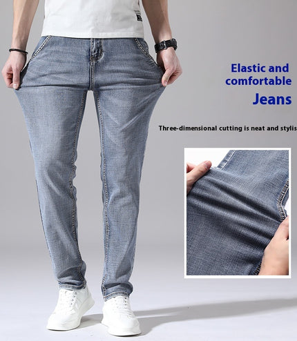 Retro Thin Jeans Straight Loose Casual Trousers Men