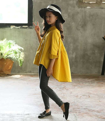 Girls' Big Kids Loose Fashionable Tops  Style Shirts Big Kids' Swallowtails