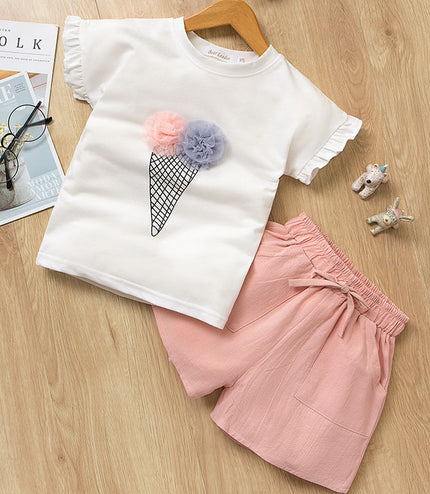 Kids Baby Girls Clothes New Short Sleeve T-Shirt Pants Dress
