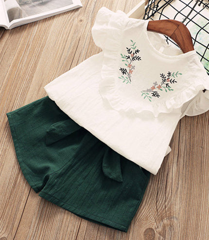 Kids Baby Girls Clothes New Short Sleeve T-Shirt Pants Dress