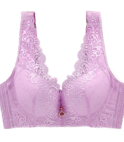 Oversized Bra Centerless Underwire Bra Wide Strap Adjuster Thin Large Cup Bra