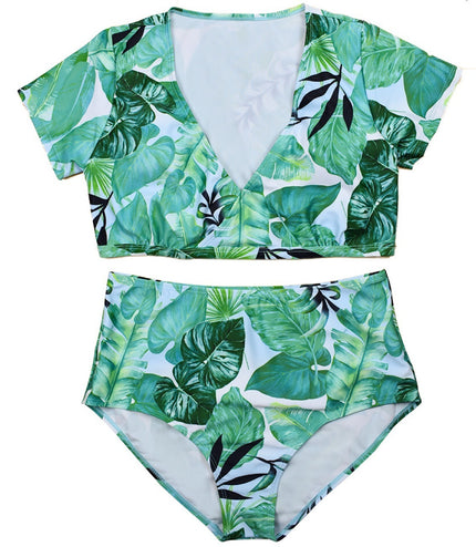 Split swimsuit veil plus size swimsuit