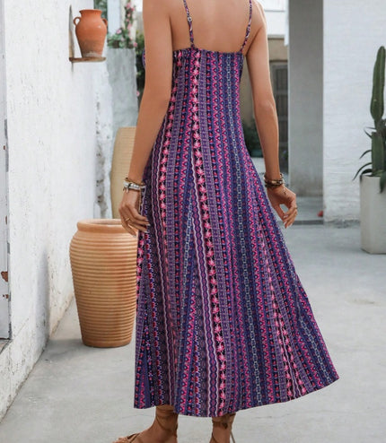 Holidaya Vintage Style Women's Printed Strap Dress