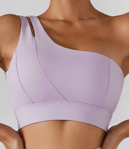 Ribbed One Shoulder Yoga Back Bra Yoga Pants Set