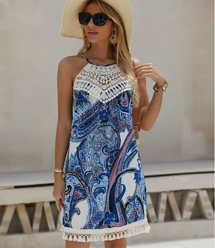 Elegant Women's Paisley Print Dress