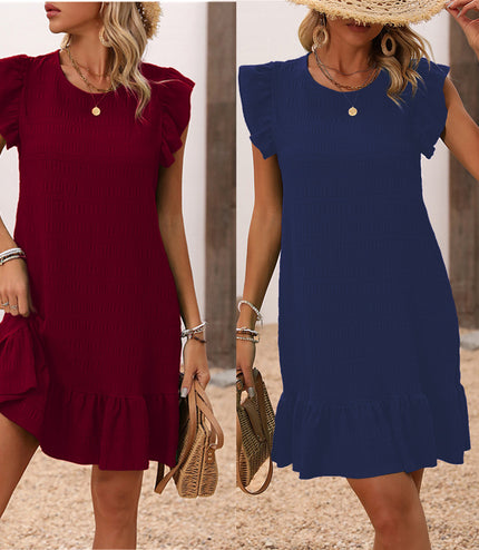 Elegant Solid Color Sleeveless Dress Women