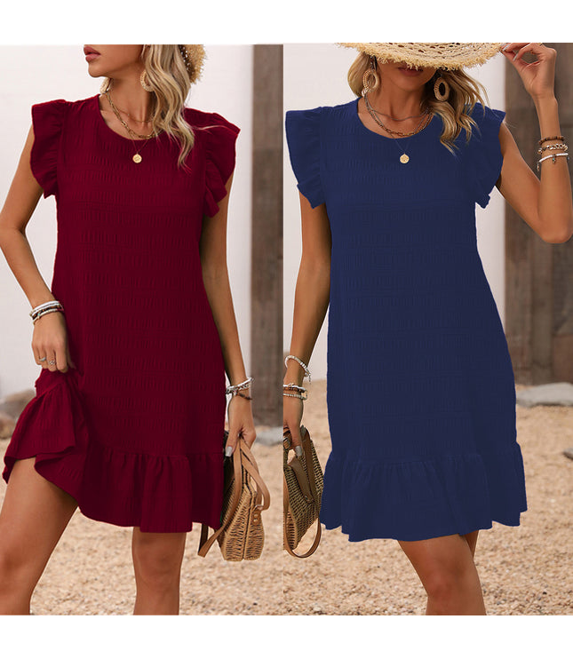 Elegant Solid Color Sleeveless Dress Women