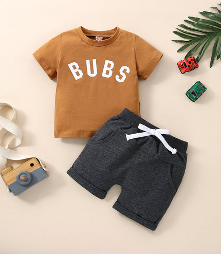 Short Sleeve Suit Boy Letter Printing