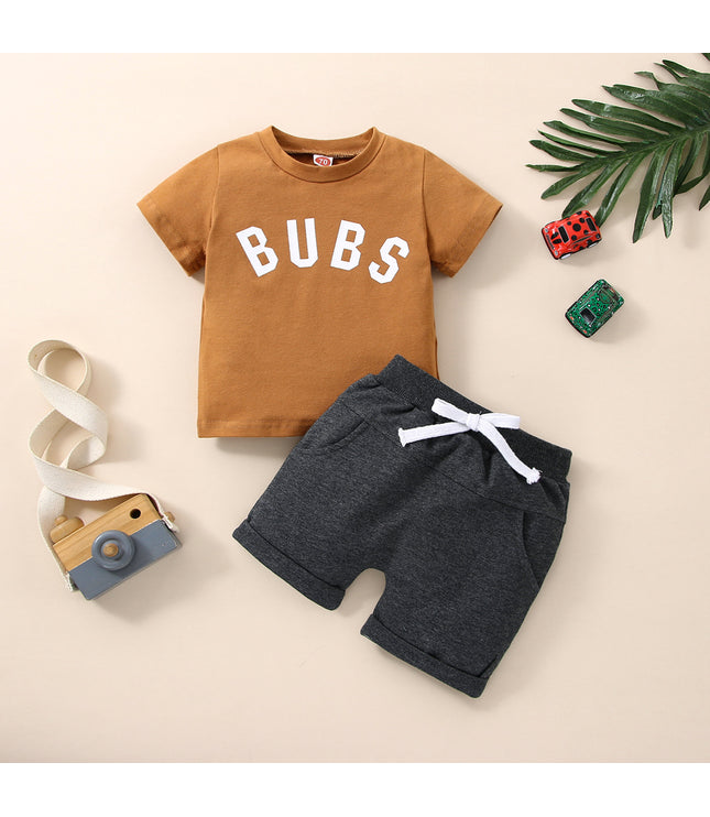 Short Sleeve Suit Boy Letter Printing