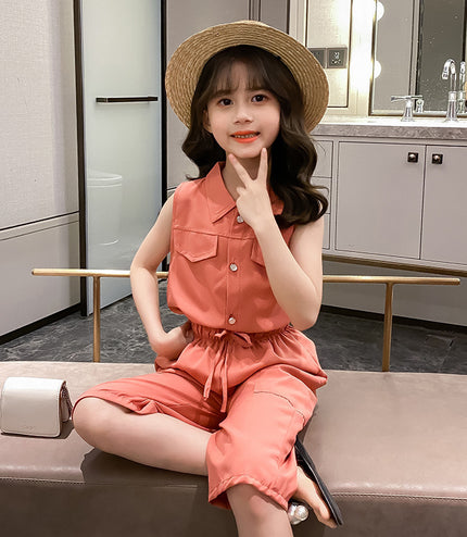 Two-piece Suit Girl Western Style Children Tooling Fashionable Princess