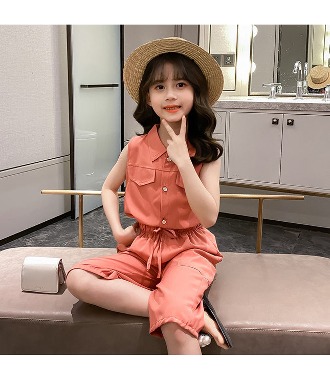 Two-piece Suit Girl Western Style Children Tooling Fashionable Princess