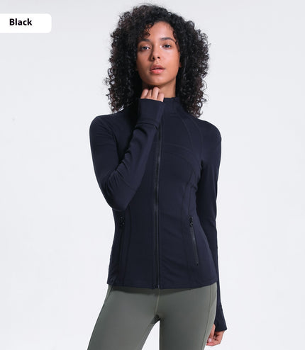 Yoga Sports Jacket Women Elastic Zipper Running Fitness Yoga Jackets