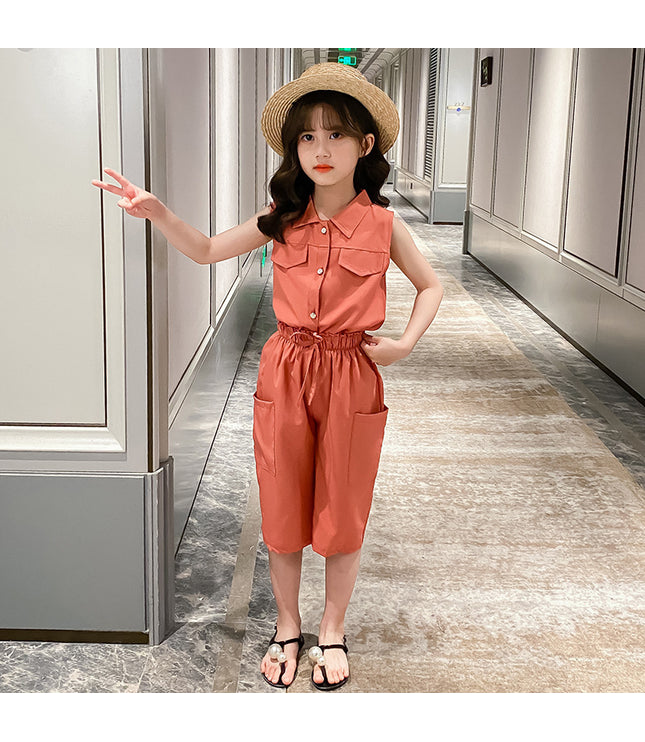 Two-piece Suit Girl Western Style Children Tooling Fashionable Princess