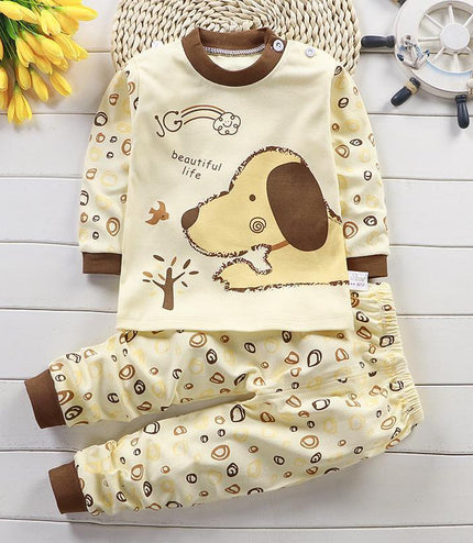 Autumn Cotton Base Baby Pajamas Set
